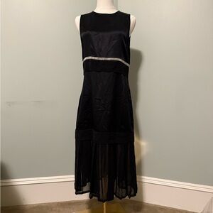 3.1 Phillip Lim Black Sheer Panel Midi Dress